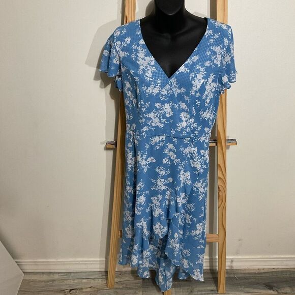 The General Good Irina faux Wrap, high low dress blue size MP ￼ - Picture 1 of 10